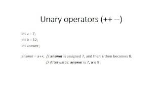 Unary Operators [upl. by Akemhs]