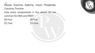 Ribose Guanine Adenine Uracil Phosphate Cytosine Thymine\nHow many components in the above [upl. by Ennirok]