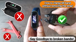 How to Charge Mi Band 4 Without Removing the strap  Smart Watch Clip Clamp Charger review English [upl. by Eldnik2]