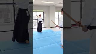 KiAikido 剣vs杖で稽古 aikido 合気道 剣杖 [upl. by Amorita]