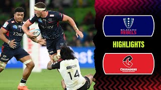 Super Rugby Pacific 2023  Rebels v Crusaders  Rd 9 Highlights [upl. by Pubilis630]