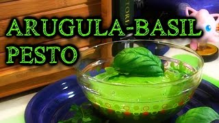 ArugulaBasil Pesto  How to Vegan Video Recipe [upl. by Amlus441]