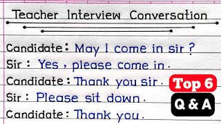 Teacher Interview Questions and Answers  Job Interview Conversation in English  Job Interview [upl. by Llednew]