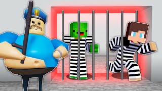 JJ and Mikey in ROBLOX BARRYS PRISON CHALLENGE in Minecraft  Maizen animation [upl. by Marion]