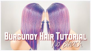 HOW TO DYE YOUR WIG BURGUNDY WITH NO BLEACH  BEGINNER FRIENDLY EASY TUTORIAL [upl. by Winnifred]