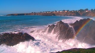 ♥♥ The Best Ocean Waves Crashing Video with Sea Mist Rainbow 3 hrs [upl. by Rasla277]