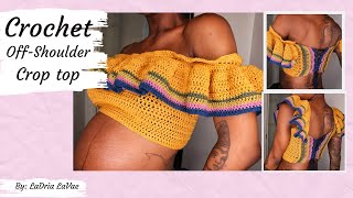 Crochet OffShoulder Crop Top [upl. by Rebak]