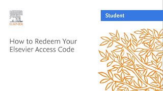 How to Redeem Your Elsevier Access Code [upl. by Ardnnek]