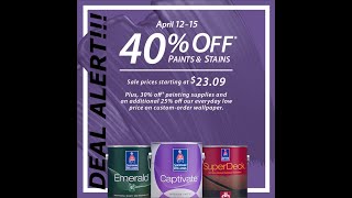 EXPIRED  Deal Alert  2019 Sherwin Williams Paint amp Stains 40 off [upl. by Fenelia]