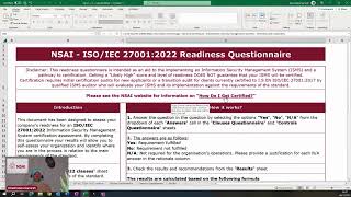 NSAI Self Assessment Tool ISOIEC 270012022 [upl. by Nally308]