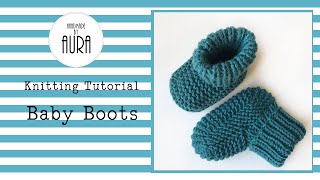 Baby Boots  Knitting Tutorial [upl. by Winnick]