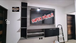 como instalar un mueble de tv flotante con el sistema frances [upl. by Acirderf428]