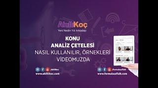 KONU ANALÄ°Z Ã‡ETELESÄ° Ã–RNEKLERÄ° NASIL KULLANILIR PLAN NASIL HAZIRLANIR [upl. by Eulau]