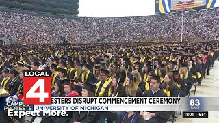 Protesters disrupt commencement ceremony at University of Michigan [upl. by Taimi]