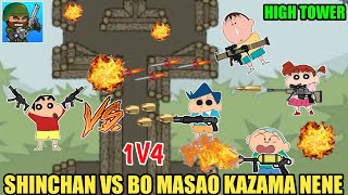 SHINCHAN VS NENE BO KAZAMA MASAO IN HIGH TOWER MAP IN MINI MILITIAS  VERY HARD MATCH😱  PRO PLAYER [upl. by Harrington]