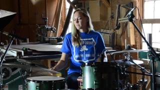 Emily Gould at the shop and plays on a Outlawdrum kit [upl. by Ennaerb608]