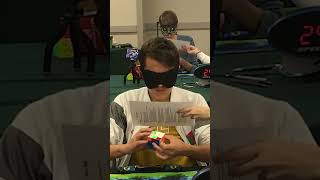 Fastest blindfolded speedcubing 1297 secs by Tommy Cherry shorts [upl. by Kerrill]