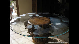 Scratched Glass Table  Glass Resurfaced  Polished  Newport Beach CA  NOT A HOWTO VIDEO [upl. by Tzong728]