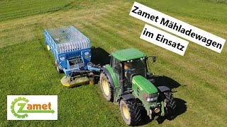 Zamet Mähladewagen im Einsatz Mähen und Laden in einem Arbeitsgang [upl. by Analeh]