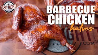 The JUICIEST Way to Smoke Barbecue Chicken… [upl. by Yriek648]