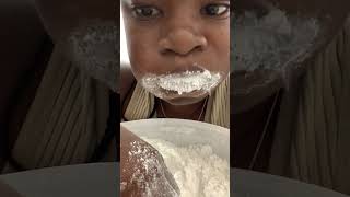 Asmr messy eating cornstarch asmrsounds cornstarch messy entertainment purpose only [upl. by Ardnasil]