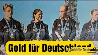 Deutsche TriathlonMixed Staffel holt gold in Paris olympische sommerspiele 2024 [upl. by Yreme399]