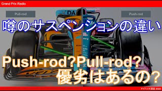 F1 2022年に話題のサスペンションの違い  PushrodPullrod  違いを学ぶ [upl. by Ettesel137]