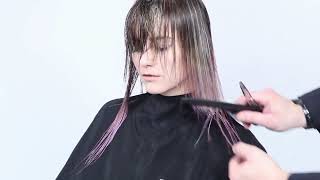 Tutorial Taglio  Graduato lungo con frangia haircut [upl. by Aynna]