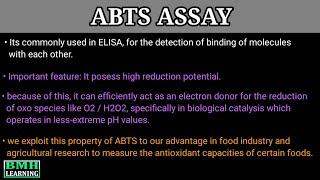 ABTS Assay  ABTS Radical Scavenging Assay [upl. by Garrek44]