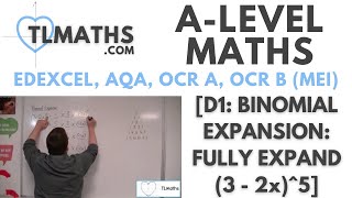 ALevel Maths D111 Binomial Expansion Fully Expand 3  2x5 [upl. by Yendyc]