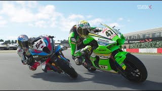 AXEL BASSANI VS TOPRAK RAZGATLIOGLU  WSBK DONINGTON PARK INGGRIS  SBK 24 GAMEPLAY REPLAY [upl. by Jurdi556]