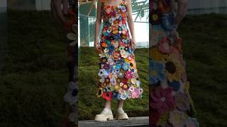 Final reveal of my dress I made out of YOUR 700 crochet flowers [upl. by Algernon]