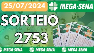 Números sorteados MEGA SENA 2753 R6500000000 em jogo [upl. by Libb]