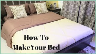 How To Make A Bed How To Put A Bed Sheet On A Bed [upl. by Harwell489]