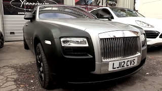 Sweet Wraps  QPR footballer Djibril Cissés satin black Rolls Royce Ghost [upl. by Ahteral]