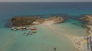 Nissi Beach  Ayia Napa  The Island of Cyprus  4K Aerial Video  Sandy Beach  Crystal Clear Water [upl. by Siramaj112]