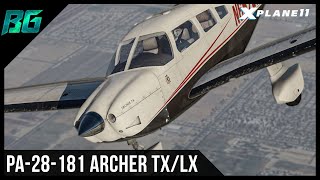 Piper PA28181 Archer TXLX by JustFlight Review  XPlane 11 [upl. by Aisorbma]