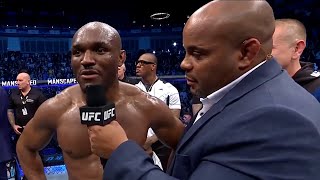 Kamaru Usman Octagon Interview  UFC 286 [upl. by Yrtnahc]