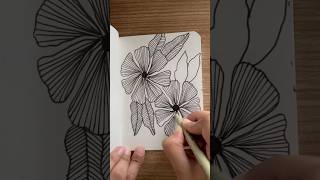 Zentangle flowers artshorts flowerdesign easyart relaxingart quickart calming stressrelief [upl. by Ymma226]