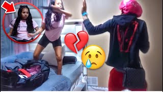 I’M LEAVING YOU PRANK ON MY CRAZY GIRLFRIEND 💔😢 [upl. by Reagen]