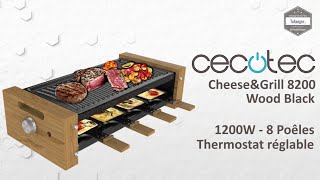 Cecotec CheeseampGrill 8200 Wood Black  Appareil a Raclette Cecotec  1200W amp Thermostat  Unboxing [upl. by Yvehc236]