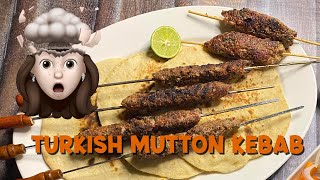 EASY TURKISH KEBAB RECIPE  MINCED MUTTON KEBAB RECIPE  WHEAT PITA BREAD RECIPE  SanaVerse [upl. by Rese]