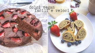 2 dolci VEGAN e SENZA ZUCCHERO Biscotti alla marmellata 🍓 Torta cioccolato e fragole [upl. by Faxun]