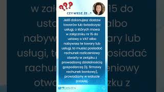 Obowiązkowy firmowy rachunek bankowy shorts finanse biznes news [upl. by Huoh]