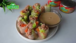 Easy Tuna Recipe  San Marino Corned Tuna Spring Rolls [upl. by Ellesirg]