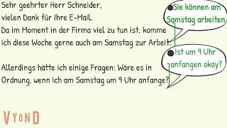 Deutsch lernen Brief schreiben A2 B1 DTZ A2 Prüfung 2 Briefe EMail an den Chef Bewerbung [upl. by Solita]