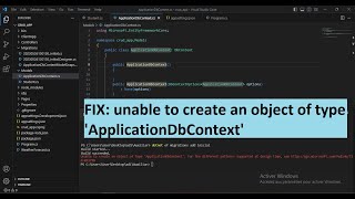 Fix Unable to Create an Object of Type ApplicationDbContext [upl. by Plerre]