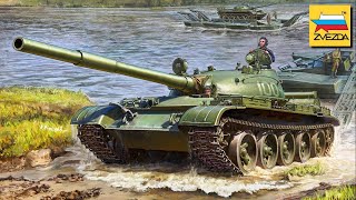 Full video build 135 T62 Main battle tank  ZVEZDA New Tool [upl. by Salangi]