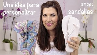 Idea para customizar o personalizar unas sandalias con un pañuelo DIY [upl. by Neils19]