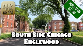 Driving Around Chicago Ghetto  Englewood Neighborhood on South Side in 4k Video [upl. by Hewitt]